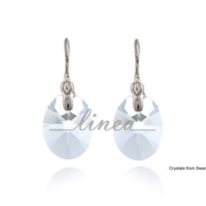 6. Srebrne minđuše CRYSTAL OVAL