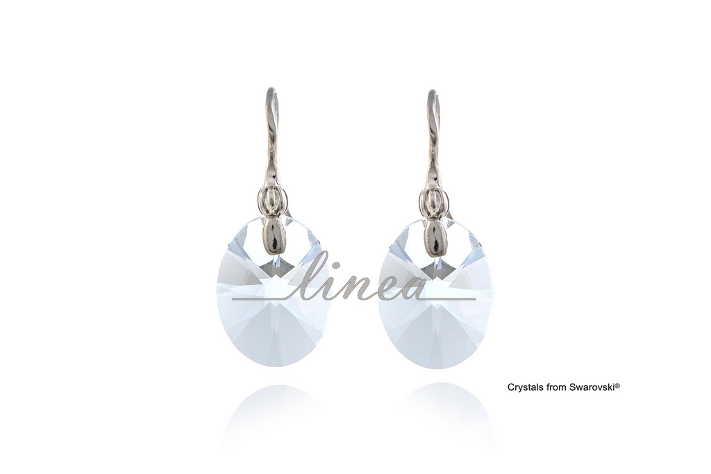 6. Srebrne minđuše CRYSTAL OVAL