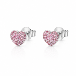 Srebrne minđuše PRINCESS HEARTS
