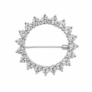 Srebrni broš CRYSTAL CROWN