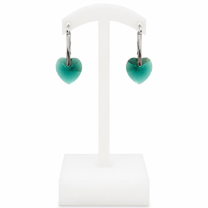 Srebrne minđuše EMERALD HEART