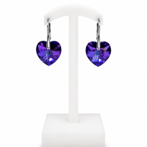 Srebrne minđuše VIOLET HEART