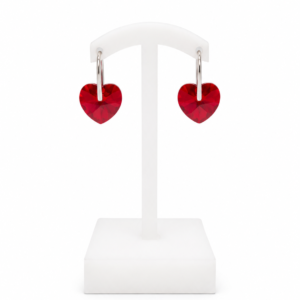 Srebrne minđuše RUBY HEART